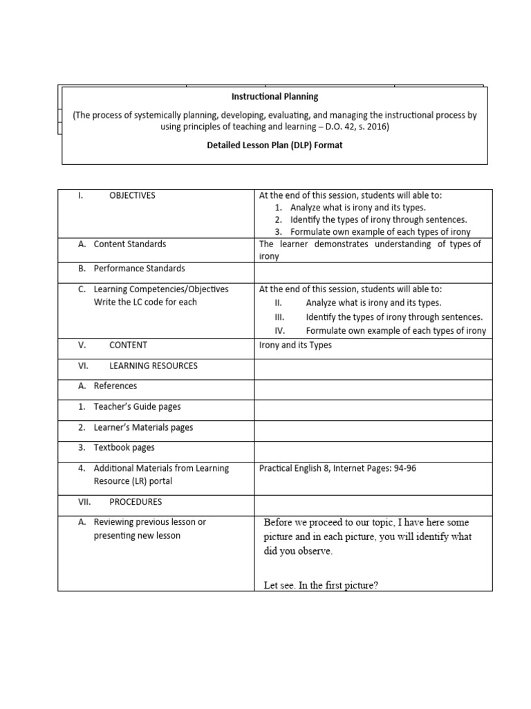 DLP TYPES OF IRONY Revised PDF Irony Learning