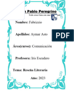 Reseña Literaria - Fabrizzio Aymar - 5° SEC