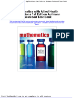 Mathematics With Allied Health Applications 1st Edition Aufmann Lockwood Test Bank