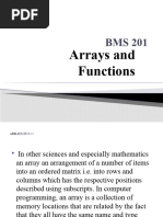 BMS 201 Arrays and Functions 2021