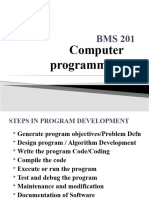 BMS 201 Programming Methodology 2021