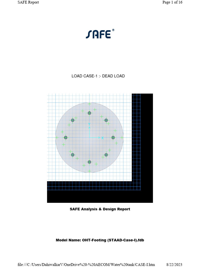 SAFE Analysis for OHT-Footing Design | PDF | Beam (Structure) | Concrete