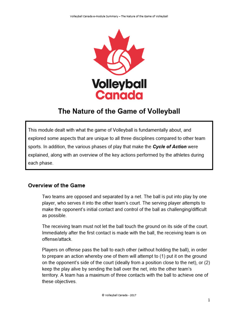 Volleyball Pdf Volleyball