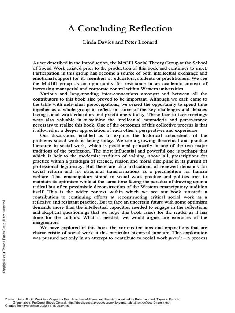 Social Work In Community Setting