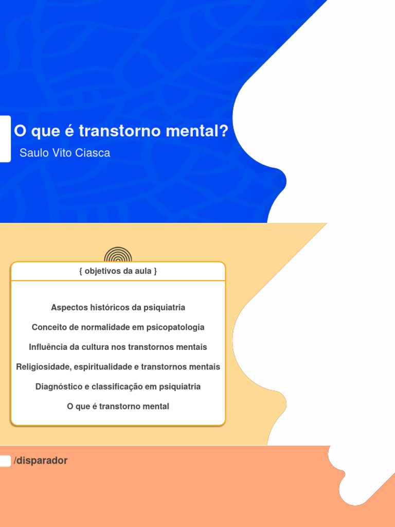 Aula+1+ +O+Que+é+Transtorno+Mental | PDF | Distúrbio mental ...