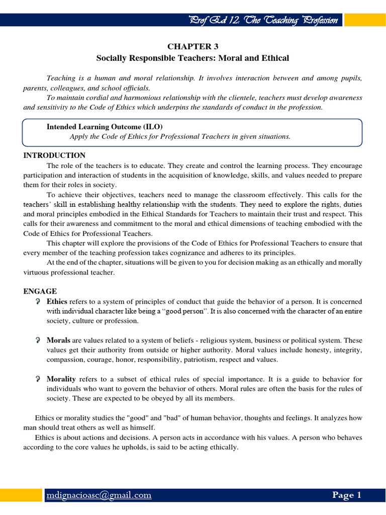 Ethical Standards for Professional Teachers | PDF | Teachers | Morality