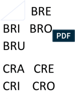 Bra Bre Bri Bro Bru