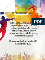 Buku Program Kejohanan Badminton MSSD KP