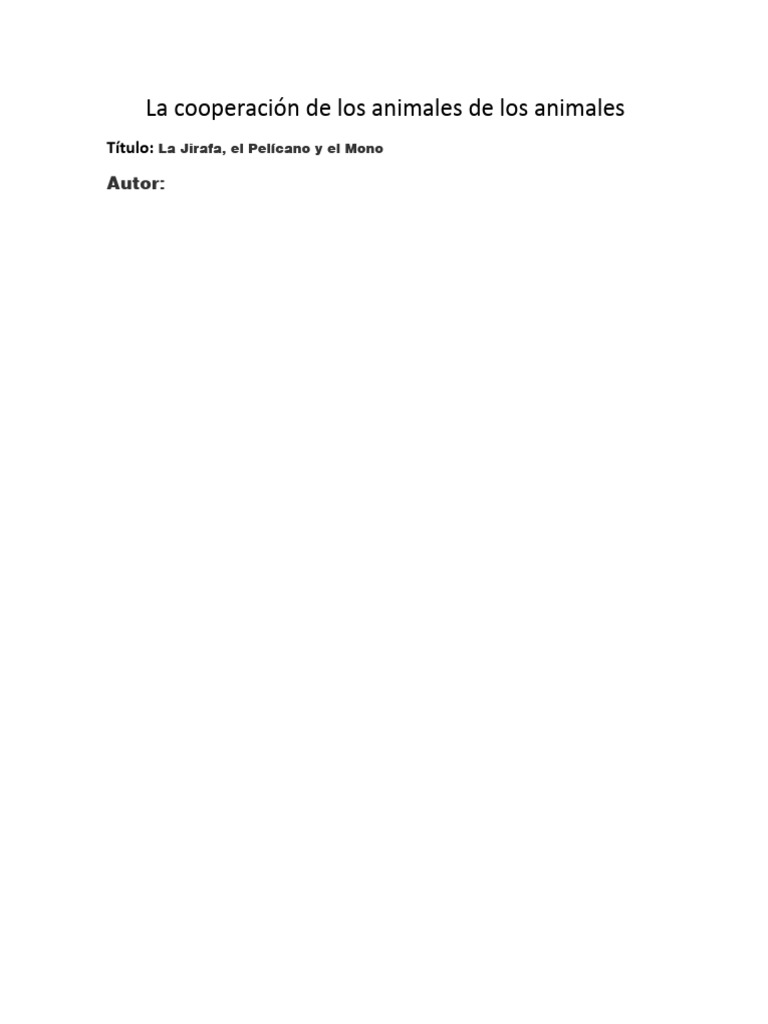La Cooperación de Los Animales de Los Animales | PDF | Ciencia y ...