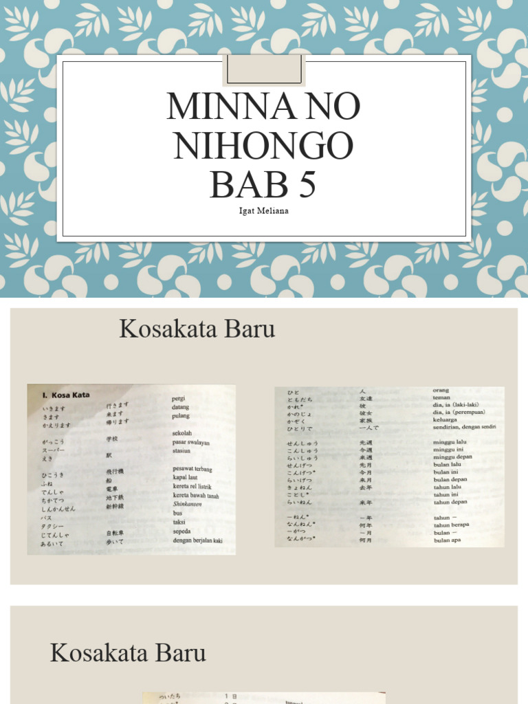 Minna No Nihongo Bab 5 Pdf