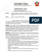 Informe de Plan de Trabajo de Anexo Pampachara