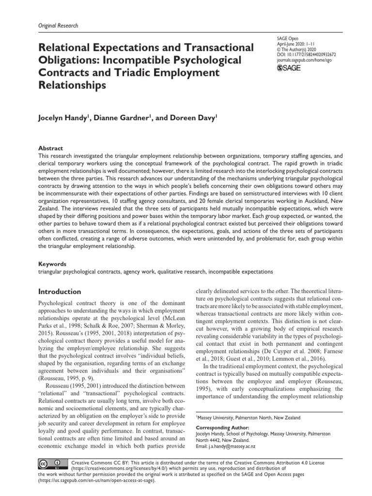 Relational expectations and transactional obligati pdf temporary