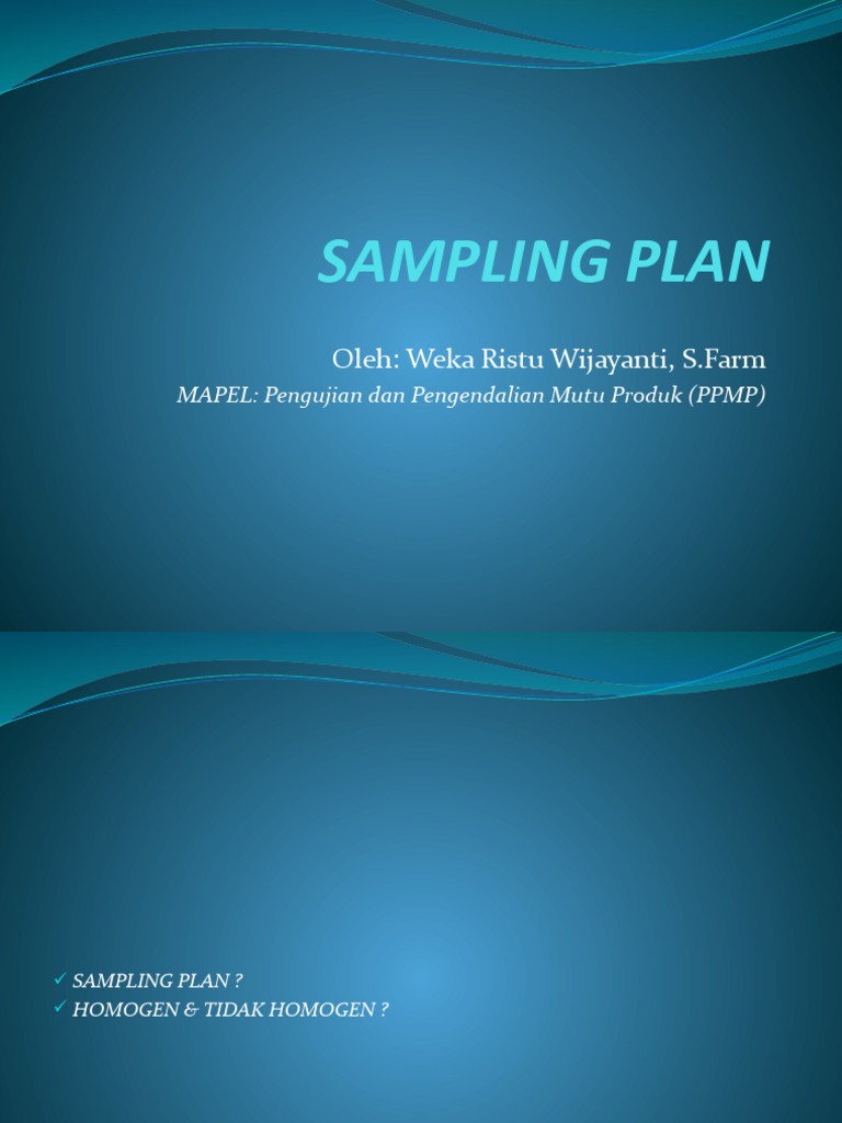 Sampling plan pdf