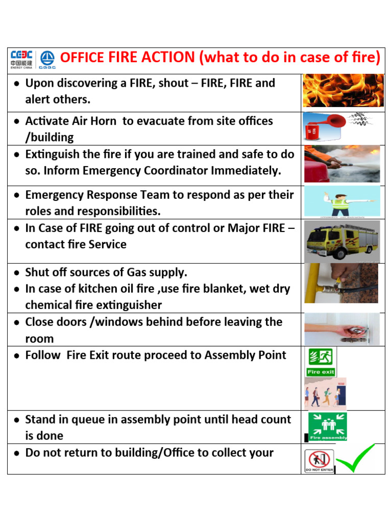 Office Fire Action Plan Guide | PDF | Home & Garden | Science & Mathematics