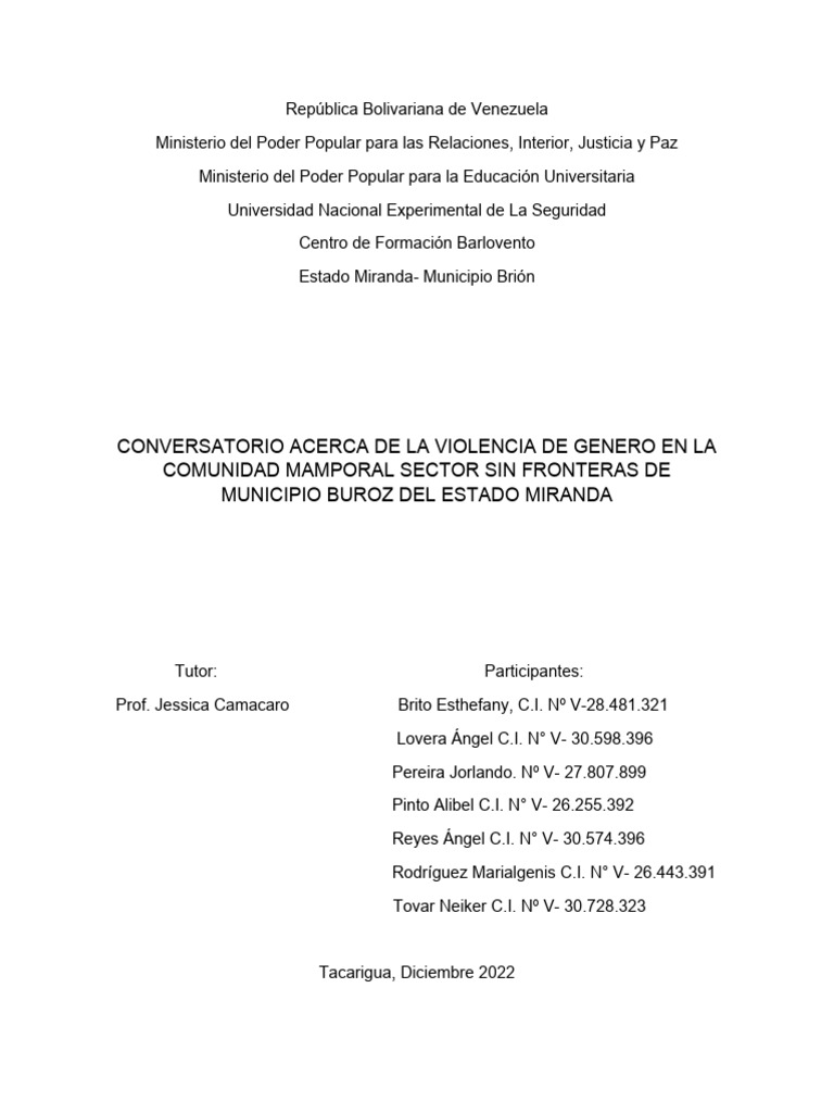 Proyecto violencia de g nero pdf violencia g nero