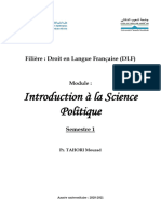 Introduction À La Science Politique S1 PR TAHORI