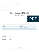 Prime Factors, HCF and LCM (Hard)