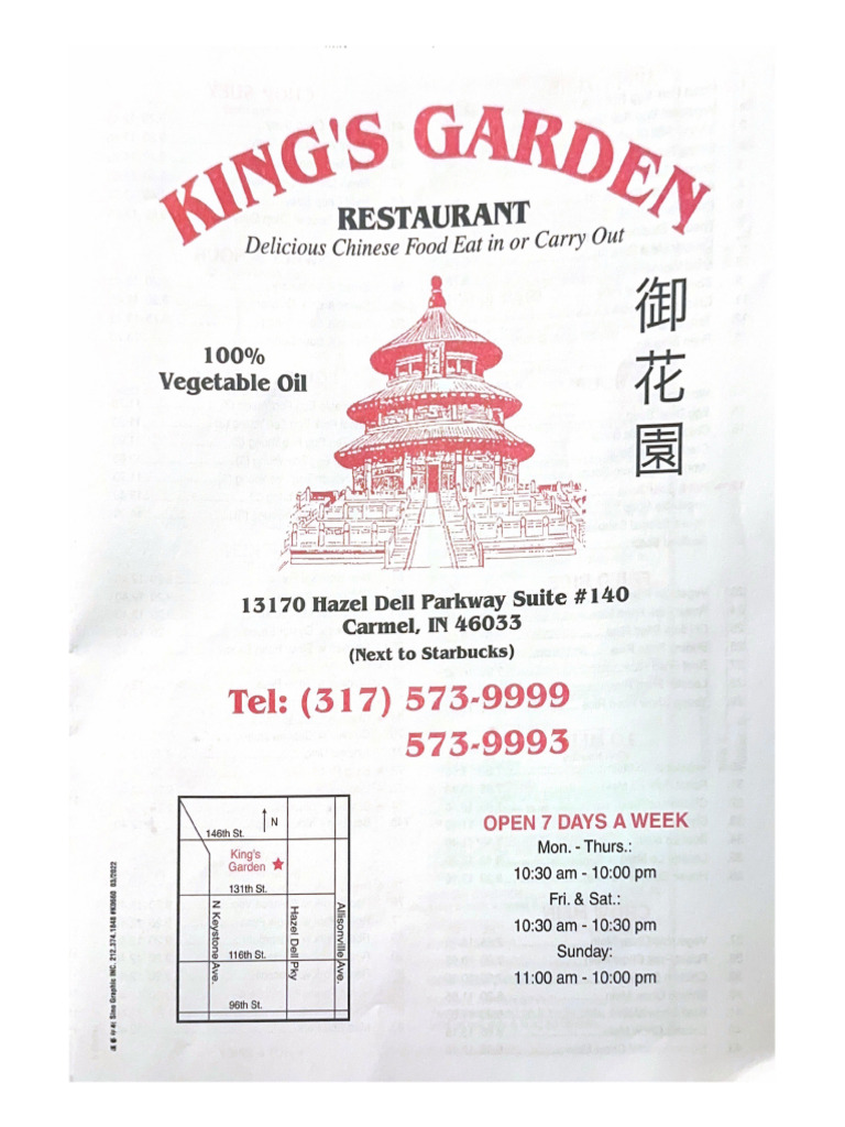 Kings Garden Menu 422 | PDF