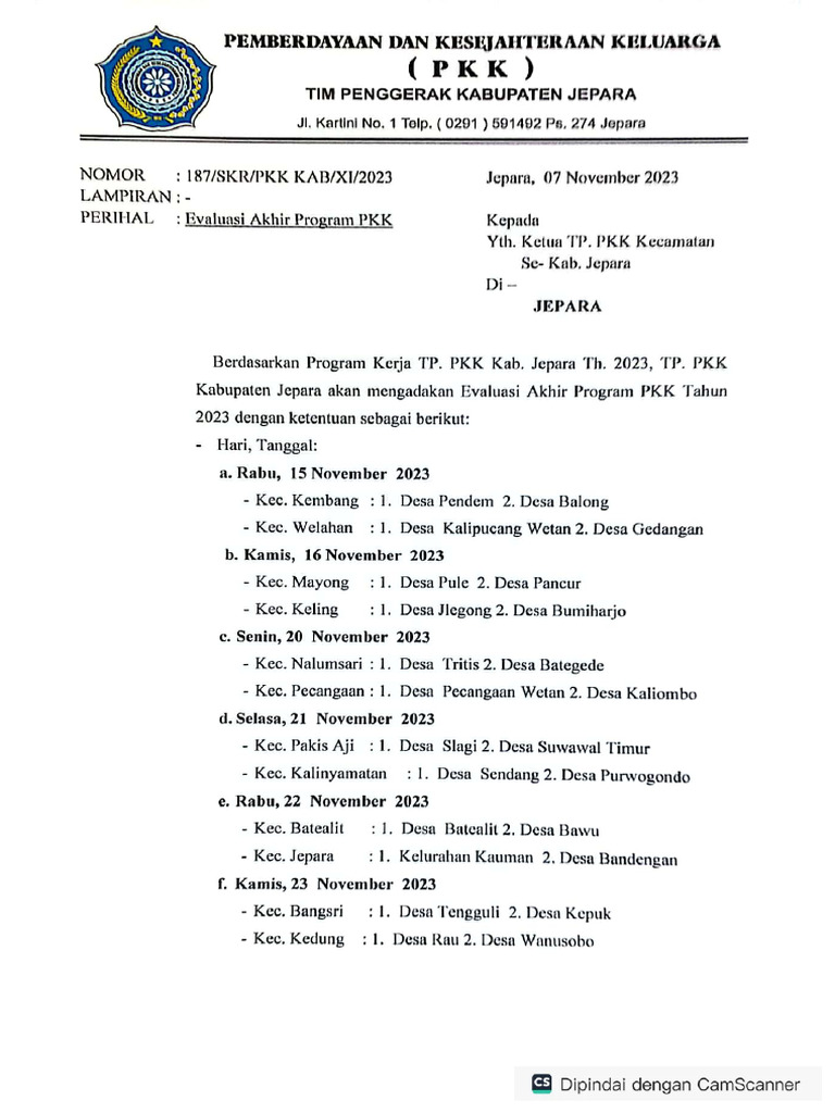 Evaluasi Akhir Program PKK 2023 | PDF