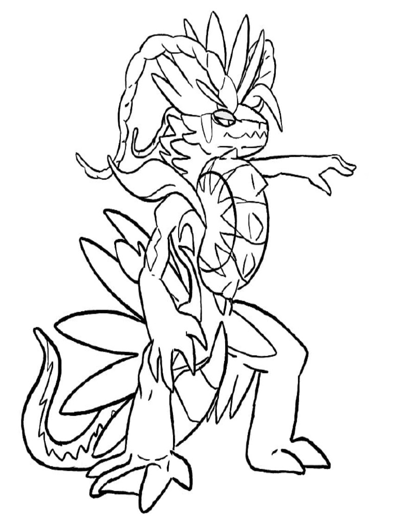Printable Koraidon Pokemon Coloring Page | PDF