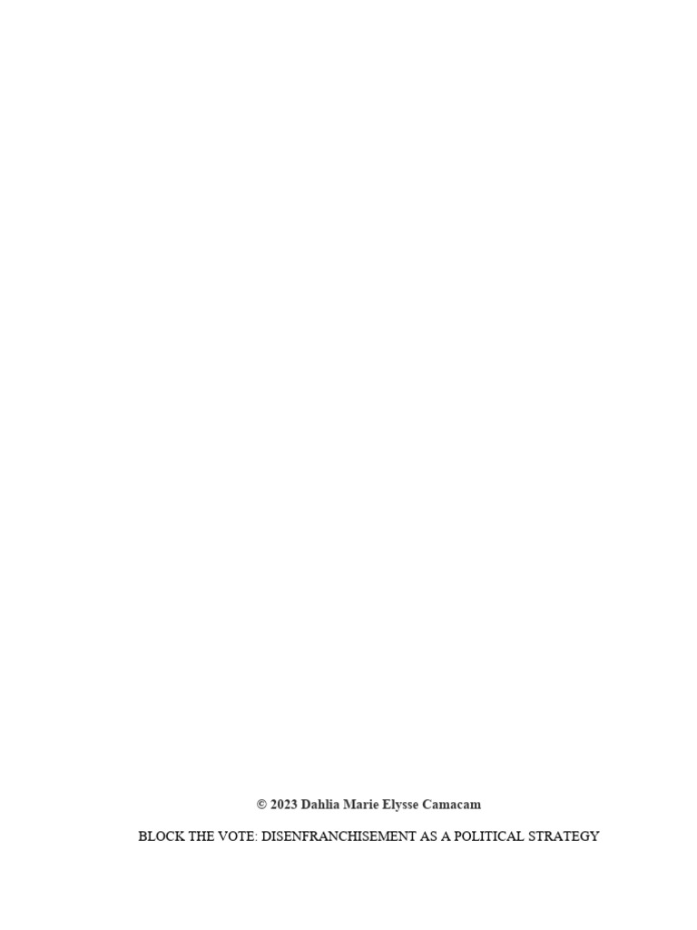 LOCK THE VOTE - DISENFRANCHISEMENT AS A POLITICAL STRATEGY (Thesis ...