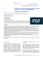 A Study of Prevalence and Factors Associated With Language Delay Among 0-3 Year Oldchildren in A Tertiary Teaching Hospital