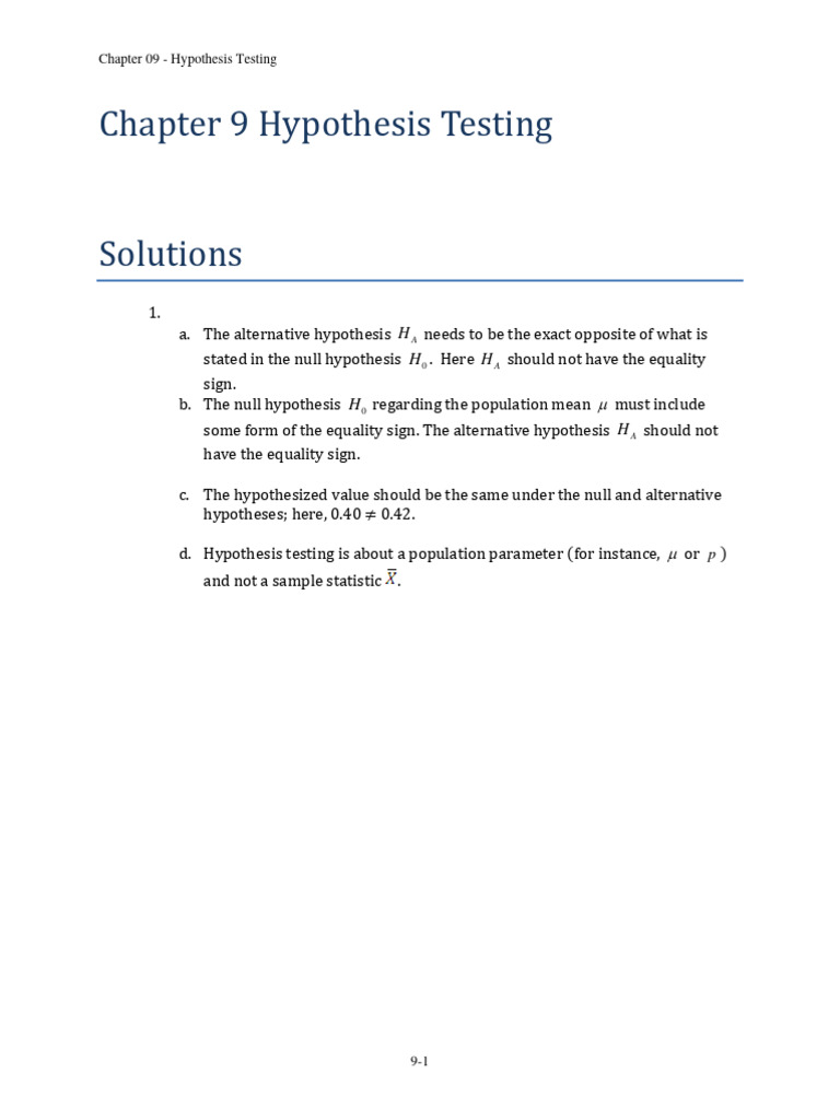 Hypothesis Testing in Business Statistics | PDF | Type I And Type Ii ...