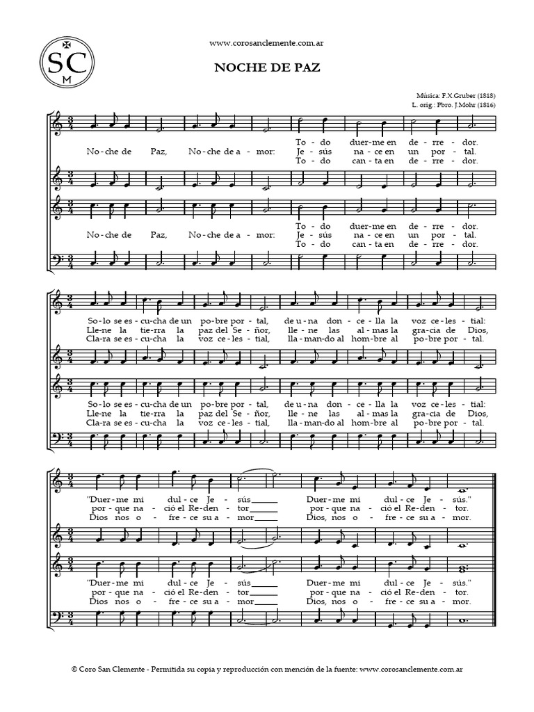 Noche de Paz | PDF | Formas de canciones | Música de Navidad