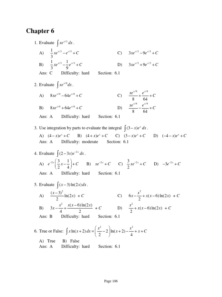 Integral Evaluation and Techniques | PDF