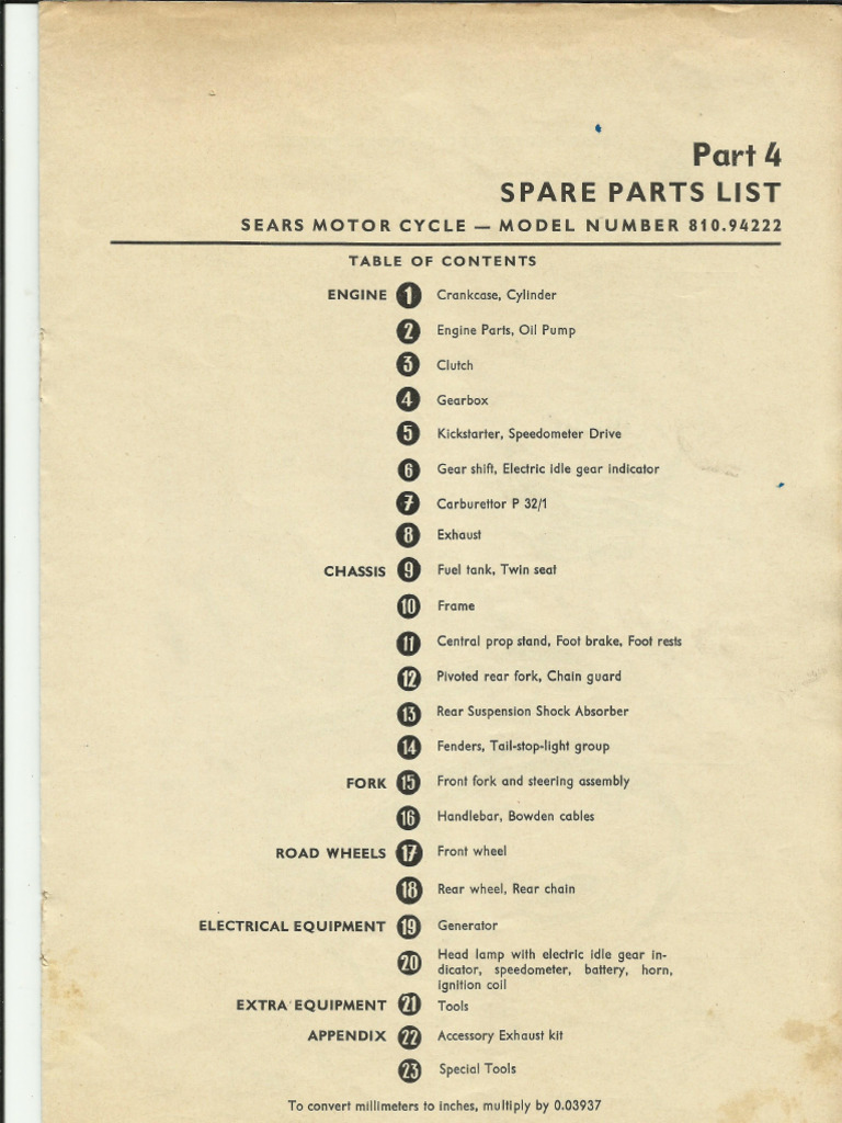 1965 Sears Allstate 250 Sgs Parts | PDF