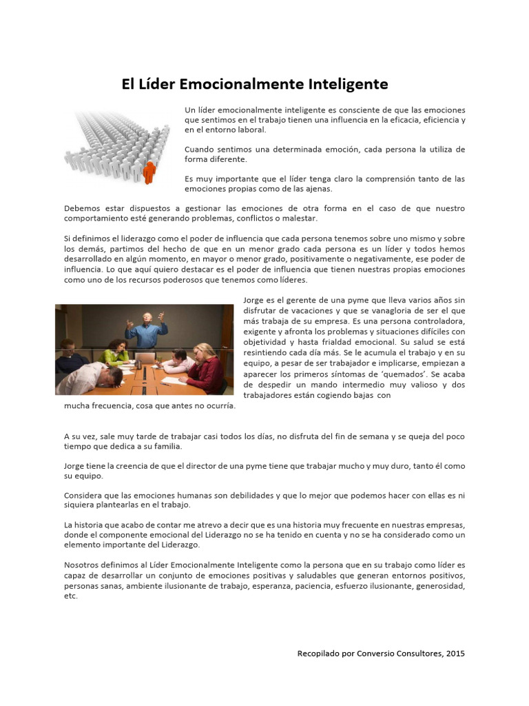 Liderazgo Emocionalmente Inteligente | PDF | Liderazgo | Las emociones