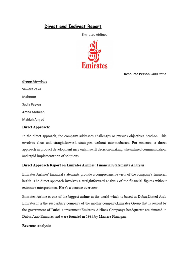Emirates Airlines Financial Analysis Report | PDF | Risk | Market ...