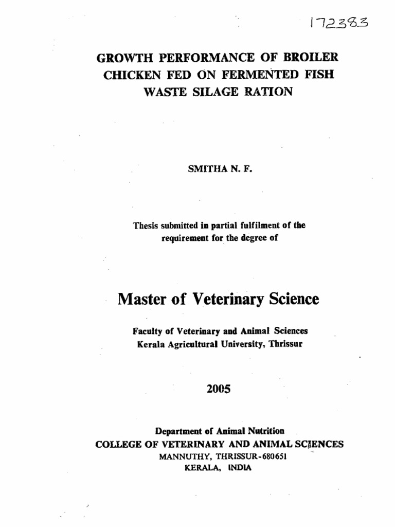 Growth Performance of Broiler Chicken PDF Meat Lysine