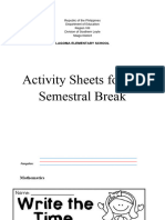 Activity Sheets For Sembreak