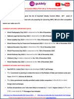 Important Weekly Current Affairs PDF 08 To 14 November 2023