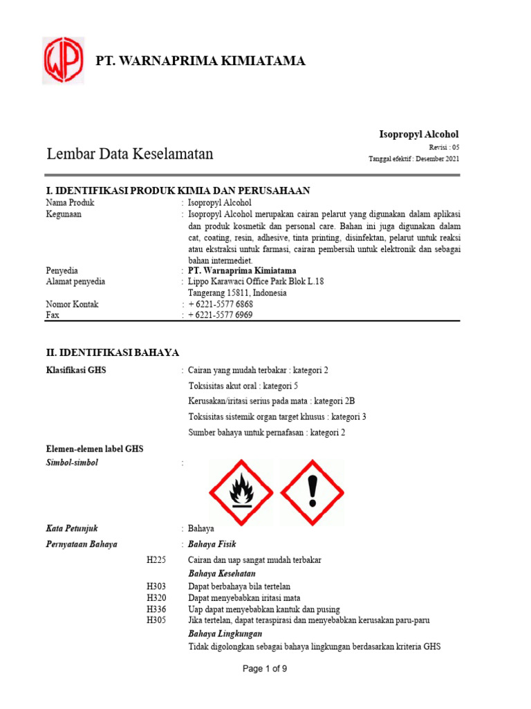 MSDS Ipa | PDF