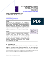 Analisis Kesulitan Belajar Bahasa Arab (Studi Di Mts. N. 1 Bandar Lampung)