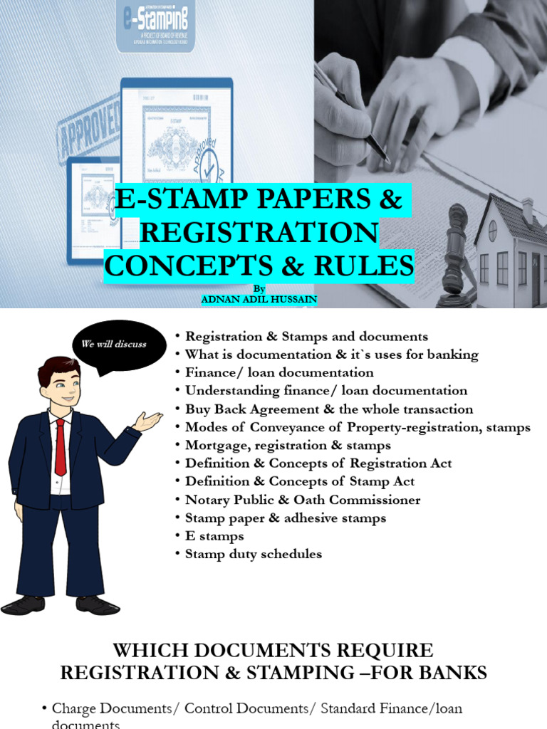 E-Stamp Papers and Registration Guide | PDF | Mortgage Law | Notary Public