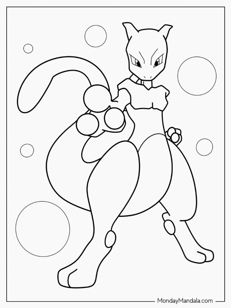 Mewtwo Colouring Page | PDF