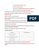 Respiratiob Quick Fire Questions