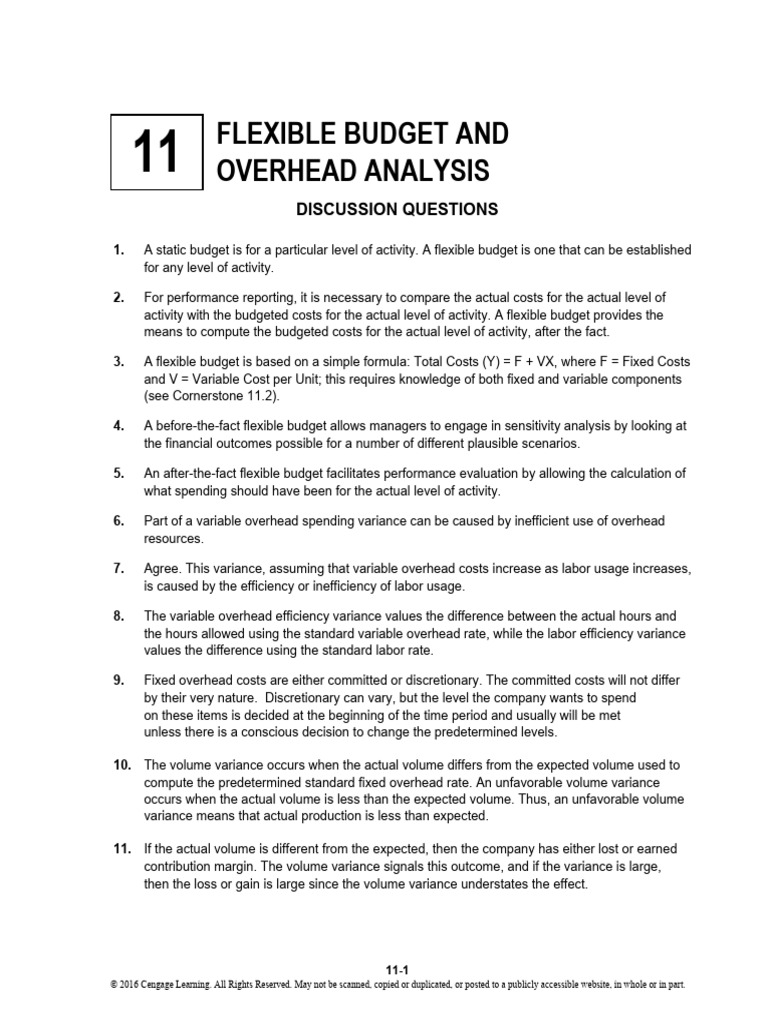 Flexible Budget and Overhead Analysis | PDF | Variance | Business Economics