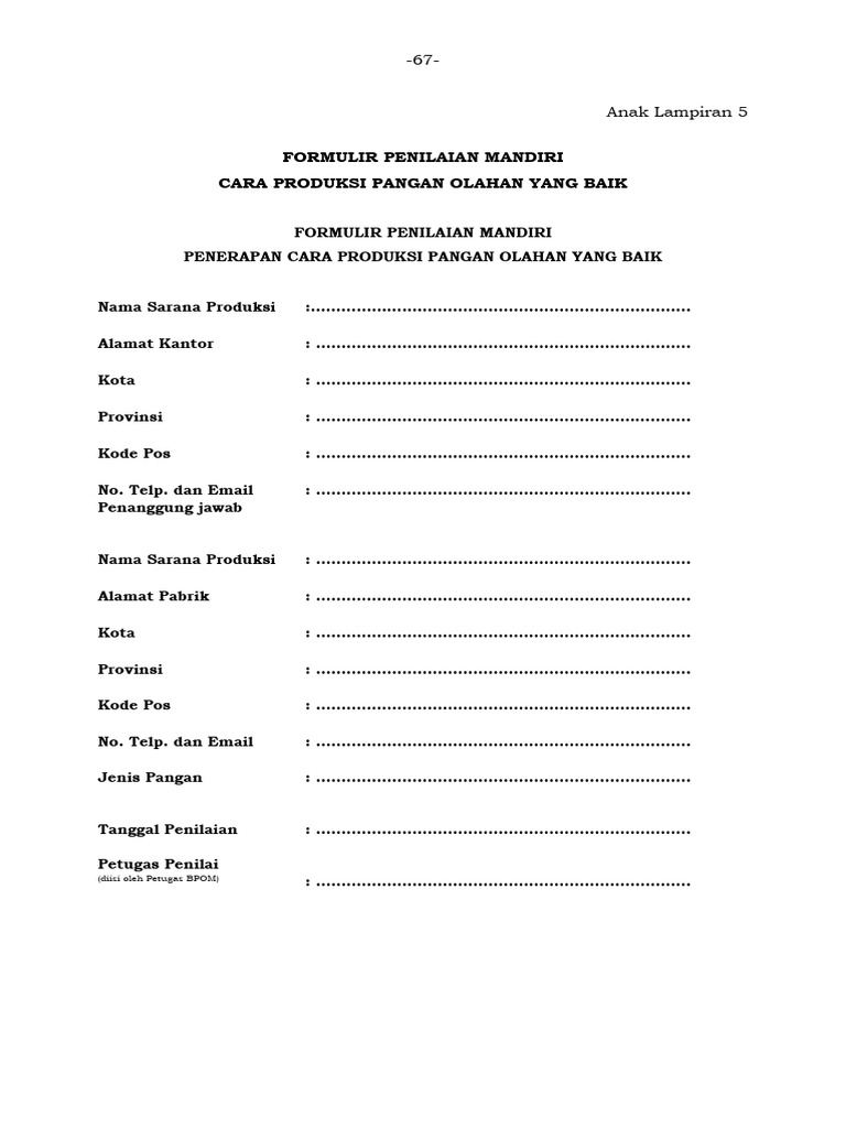 Form Penilaian Mandiri Pdf