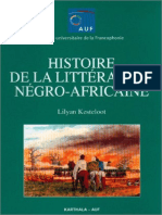 Histoire de La Litterature Negro-Africaine (Lilyan Kesteloot)