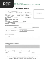 Organizational Members Profile Form Revised 1