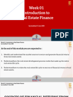 Week 01 Introduction To Real Estate Finance