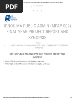 Ignou Ma Public Admin Mpap 002 Final Year Project Report and Synopsis