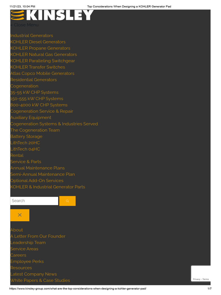 Top Considerations When Designing A KOHLER Generator Pad PDF