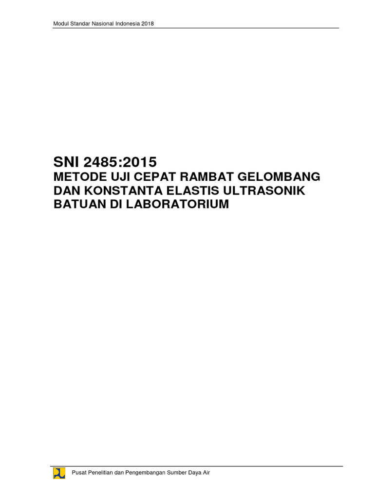 Metode Uji Ultrasonik Batuan SNI 2485 | PDF