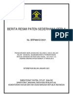 Berita Resmi Paten Sederhana Seri-A: No. BRP688/S/I/2021