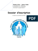 Dossieur D'inscription 2024 - 2025 (Ecole Jeanne D'arc)